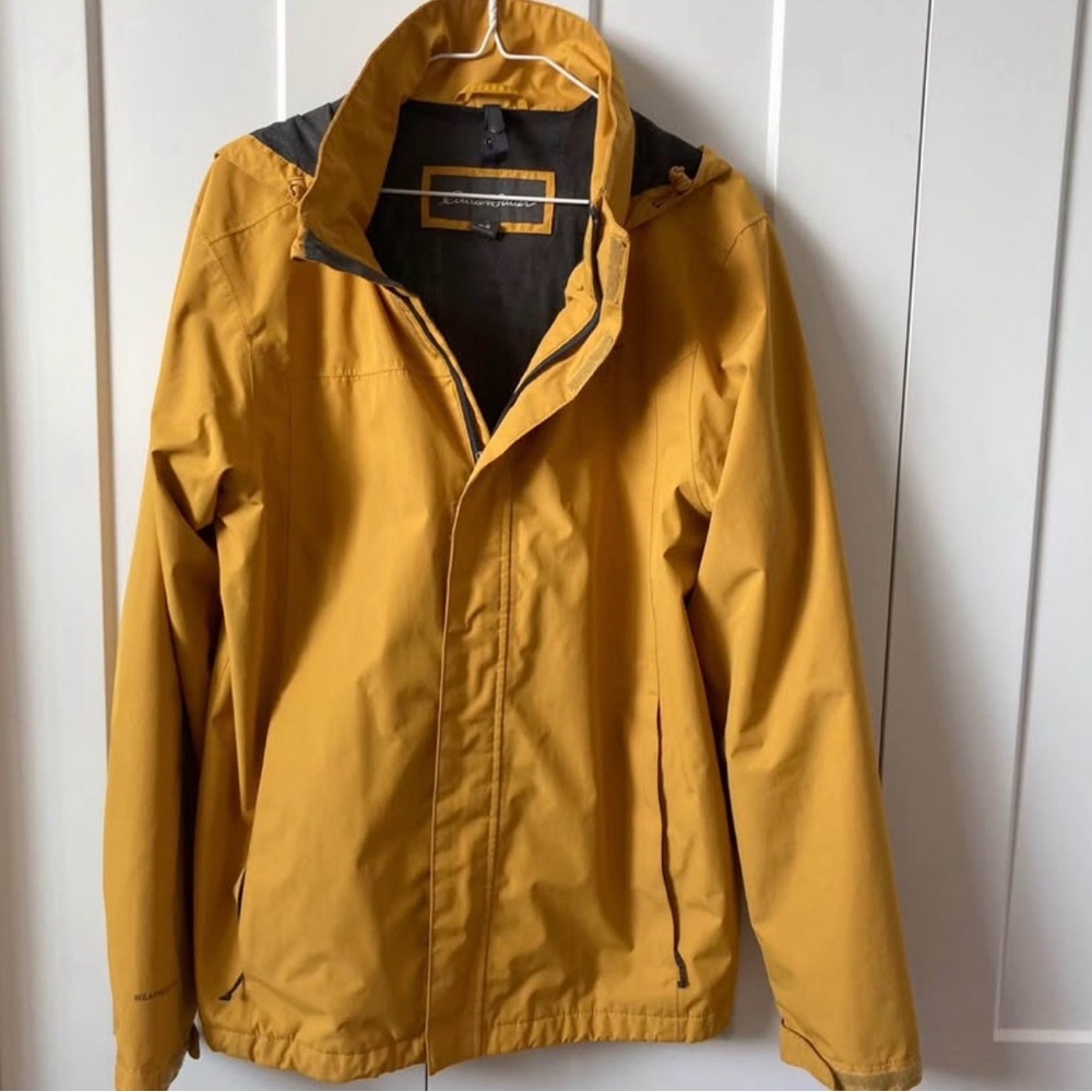 Men's Eddie Bauer Yellow Packable Jacket Size Medium